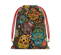 WSHFFILO Sugar Skulls Print printed Drawstring Gift Bag Decoration Gift Wrap Bags