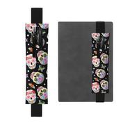WSHFFILO Sugar Skulls Printed Leather Pen Holder Bookmark Pencil Case