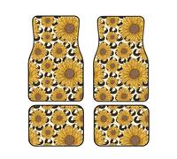 WSHFFILO Sunflower printed Car Floor Mat Set of Four Anti-Slip Car Floor Mats