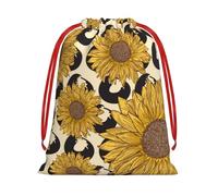 WSHFFILO Sunflower printed Drawstring Gift Bag Decoration Gift Wrap Bags