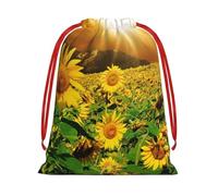 WSHFFILO Sunflowers under clouds printed Drawstring Gift Bag Decoration Gift Wrap Bags