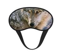 WSHFFILO Trendy Wolf Printed Blackout Sleep Mask Travel Eye Mask