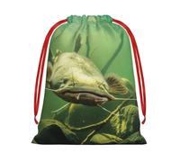 WSHFFILO Underwater catfish printed Drawstring Gift Bag Decoration Gift Wrap Bags