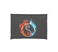 WSHFFILO Water and Fire Tai Chi Printed Paper Reusable Cosmetic Bag Makeup Bag Travel Toiletry Bag