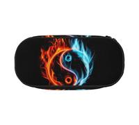 WSHFFILO Water and Fire Tai Chi Printed Pencil Bag Pencil Case Pencil Pouch Portable Stationery Bag