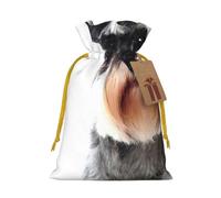 WSHFFILO Well-behaved schnauzer printed Gift wrapping bag Jute Drawstring Gift Bag