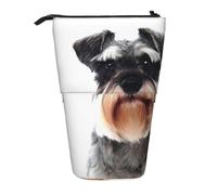 WSHFFILO Well-Behaved Schnauzer Printed Pencil Telescopic Expandable Pen Pouch