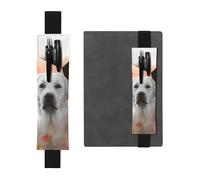 WSHFFILO White Labrador Printed Leather Pen Holder Bookmark Pencil Case