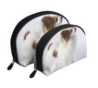 WSHFFILO White Papillon Printed Portable Bags Clutch Pouch Makeup Bag