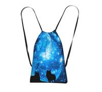 WSHFFILO Wolfs printed Storage bag with a drawstring backpack Drawstring strap pack Gym Bag