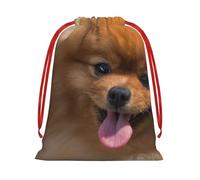 WSHFFILO Yellow pomeranian printed Drawstring Gift Bag Decoration Gift Wrap Bags