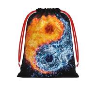 WSHFFILO yin yang fire water printed Drawstring Gift Bag Decoration Gift Wrap Bags