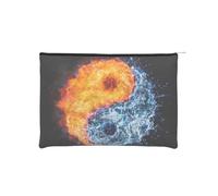WSHFFILO yin yang fire Water Printed Paper Reusable Cosmetic Bag Makeup Bag Travel Toiletry Bag