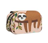 WSHFFILO You are Awesome Sloth Printed Double Clamshell Pen Case Pencil Pouch Portable Stationery Bag