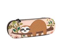 WSHFFILO You are Awesome Sloth Printed Leather Pencil Case Portable Stationery Pouch