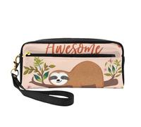 WSHFFILO You are Awesome Sloth Printed Pencil Case Small Makeup Bag Portable Stationery Pouch