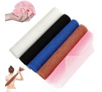 WSHuayee 5 PCS African Net Sponge, 30 * 80cm Exfoliating Towel for Body, Nylon Back Scrubbers for Men and Women Deep Cleaning, African Exfoliating Sponge for Shower Daily Use (Multicolour)
