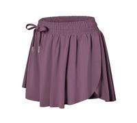 Wsirmet Flowy Shorts for Women Butterfly Shorts 2 in 1 Athletic Workout Gym Biker Running Gym Clothes with Pockets, Dark Purple, S