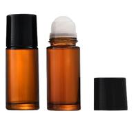 2Pcs Brown 50ml Glass Essential Oil Roller Bottles Refillable Roll on Bottles Empty Deodorant Bottle Containers Rollerball Bottles for Fragrance Roller Bottles Refillable Containers Accessories
