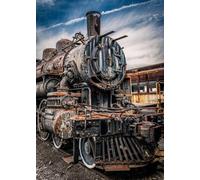 WSJIJY Canvas Print Nordic Retro Poster Steam Locomotive Black And White Canvas Children Room Home Furnishings Red Train Railway Track 70X100Cm No Frame