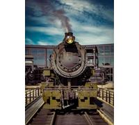 WSJIJY Canvas Print Nordic Retro Poster Steam Locomotive Black And White Canvas Children Room Home Furnishings Red Train Railway Track 70X100Cm No Frame