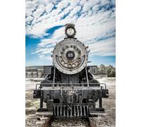 WSJIJY Canvas Print Nordic Retro Poster Steam Locomotive Black And White Canvas Children Room Home Furnishings Red Train Railway Track 15X20Cm No Frame