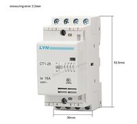 WSJMWKW 4P AC Contactor 16A household contactor 24V 110V 220V 230V 400V~ 3NO1NC 4NO 4NC 2NO2NC 50/60Hz 35mm din rail CT1-25(4NO AC220V)