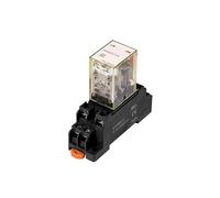 WSJMWKW Plug-in Small Power Relay Intermediate Relay RKM2C Set DC 24V AC 230V 8 Feet 5A HH52PL MY2NJ 2NONC With LED Indicator(RKM2C024L SYF08A E)