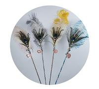 WSJQB Peacock Feather Funny Cat Stick, Cat Funny Cat Toy, Cat Bell Stick Pet Cat Supplies for Kitten Cat Catcher Having Fun Exercise Playing