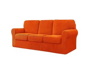 WSKCXHD Elastic Sofa Cover Marvel Fully Wrapped Elegance Sofa Slipcover Waterproof Couch Covers Mastery Pet-Proof Furniture Guardian Elevate Your Home Style orange-double