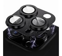 WSKEN for iPhone 14 Pro/iPhone 14 Pro Max Camera Lens Protector, Matte [Shatterproof Test] 9H Tempered Glass Camera Screen Protector Scratch Resistant Metal Ring Cover Accessories Black Titanium