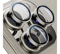 WSKEN for iPhone 15 Pro Max/iPhone 15 Pro Camera Lens Protector,[Keep Original Shooting] Shatterproof 9H Tempered Glass Camera Screen Protector Metal Ring Cover Film Accessories Natural Titanium