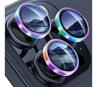 WSKEN for iPhone 15 Pro Max/iPhone 15 Pro Camera Lens Protector,[Keep Original Shooting] Shatterproof 9H Tempered Glass Camera Screen Protector Metal Ring Cover Film Accessories Colorful Titanium