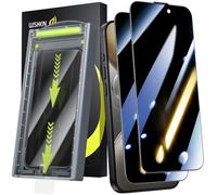 WSKEN for iPhone 15 Pro Max Privacy Screen Protector, [24°Anti Spy][Zero Bubble][Auto Dust-Remove] 9H Full Coverage Tempered Glass Anti Peep Film Case Friendly with Easy Installation Tool,2 Pack