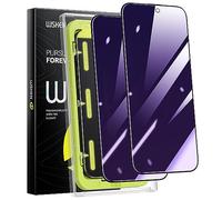WSKEN for iPhone 15 Pro Max Screen Protector - [Anti-Blue Light] [28° Privacy] [Auto Dust-Remove] Full Coverage 9H Tempered Glass Film,Anti Fingerprint,Anti Scratch,Bubble Free,Case Friendly,2 Pack