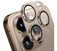 WSKEN for iPhone 16 Pro/iPhone 16 Pro Max Camera Lens Protector - Matte Metal Plate Military Grade Shatterproof 9H Tempered Glass Screen Accessories,Anti-Fingerprint,Scratch Resistant,Desert Titanium