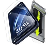 WSKEN for iPhone 16 Pro Max Clear Screen Protector - [3D Full Coverage Invisible Protection][Auto Dust-Elimination] 9H+Military Grade Tempered Glass,Anti Fingerprint,Bubble Free,Anti Scratch