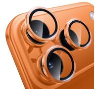 WSKEN for iPhone 17 Pro/iPhone 17 Pro Max Camera Lens Protector - [Keep Original Shooting] Shatterproof Ultra HD 9H Tempered Glass Screen Metal Ring Cover,Anti-Fingerprint,Anti-Scratch,Cosmic Orange