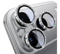 WSKEN for iPhone 17 Pro/iPhone 17 Pro Max Camera Lens Protector - [Keep Original Shooting] Shatterproof Ultra HD 9H Tempered Glass Screen Metal Ring Cover,Flash Diamond Silver