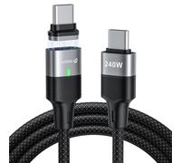 WSKEN Magnetic USB-C 240W Fast Charging Cable 6ft, Dust-Proof | Magnetic 240W Fast Charging, 60,000+ Bend Tested, Nylon Braided, Dust-Proof, E-Marker Chip for iPhone/MacBook/Samsung