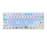 WSLUCKO Cover Skin for Apple Magic Keyboard & Magic Keyboard 2 (MLA22LL/A A1644, U.S Version), Silicone Skin Protector With Big Letter Design, Cute Cat