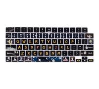 WSLUCKO Keyboard Cover Skin for 2021-2024 MacBook Pro 14/16 (A2442 A2485 A3112 A3401 A3403 A2992 A2779 A2780 A2991 A2918 M1/M2/M3 M4) & MacBook Air 13.6''/15'' (A2681 A3113 A2941 A3114),Space Man