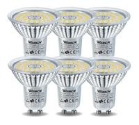 WSMCN GU10 LED Bulbs 6W, Daylight White 5000K 770lm, 100W Halogen Bulb Equivalent, Energy Saving Light Bulbs, PAR16 Spotlight Bulb, 120°Beam Angle, Non Dimmable, Pack of 6