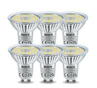 WSMCN GU10 LED Bulbs Dimmable 6W, Daylight White 5000K 700LM, 75W Halogen Equivalent, Beam Angle 120°, Flicker-Free Spotlight, Pack of 6