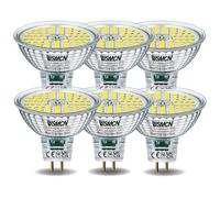 WSMCN MR16 GU5.3 LED Light Bulbs Cool White 6000K, 6.5W Equivalent to 60W Halogen, Bi-Pin Base 12V 700LM, Non Dimmable, 120° Beam Angle Spotlight, Pack of 6