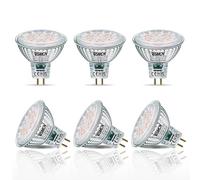 WSMCN MR16 GU5.3 LED Light Bulbs, Warm White 3000K, 6.5W Equivalent to 50W Halogen, Bi-Pin Base 12V 610LM, Non Dimmable, 38° Beam Angle Spotlight, Pack of 6