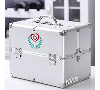 WSMYGS Insulin Fridge Box Box,Aluminum Box with Safety Lock,portable Double Open Emergency Case,Large-Storage Box with Handle/shoulder Strap for Home,Camping,Workplace,24 * 16.5 * 18.5cm