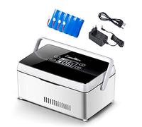 WSMYGS Insulin Fridge Box Insulin Cooler Box Refrigerator Portable Cooler Travel Case with Handle LED Display Refrigerator for Car, Home, Travel 4batteries Insulin Cooler