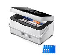 WSMYGS Insulin Fridge Box Insulin Cooler Refrigerated Box Fridges Refrigerator Portable Car Refrigeration Case Constant Temperature Large Display Screen for Outdoor Car Travel 4batteries