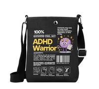 WSNANG ADHD Warrior Gifts Funny Executive Dysfunction Inspired Messenger Bag Invisible Disability Warrior Crossbody Bag, Adhd Warrior, Modern